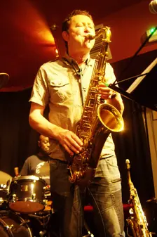 Julian Nicholas, Nigel Thomas Quintet, Verdict Jazz Club, Brighton, East Sussex, June 2023. Creator: Brian O'Connor