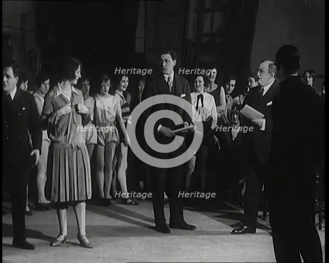 Julian Wylie the Producer Working With His Principle Actors Including Carl Brisson, 1920s. Creator: British Pathe Ltd.