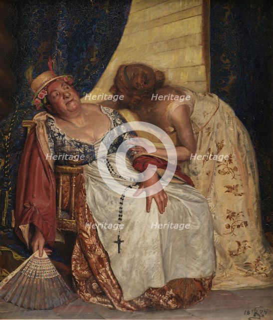 Julie and the nurse, 1874. Creator: Kristian Zahrtmann.