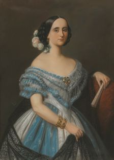 Julie (Julia Mathilda) Berwald, nee Åkerhielm af Margrethelund (1822-1877), opera singer..., 1860. Creator: Maria Rohl