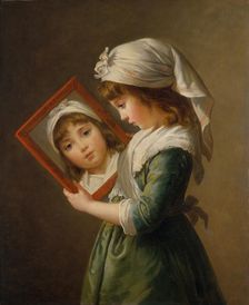 Julie Le Brun (1780-1819) Looking in a Mirror, 1787. Creator: Elisabeth Louise Vigee-LeBrun