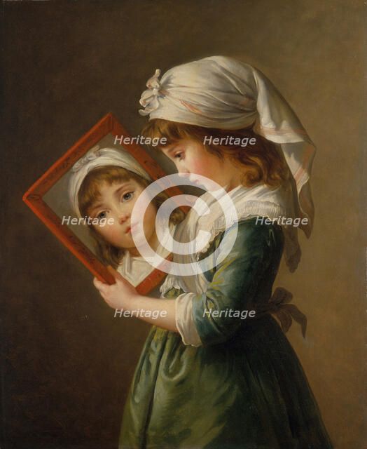 Julie Le Brun (1780-1819) Looking in a Mirror, 1787. Creator: Elisabeth Louise Vigee-LeBrun.