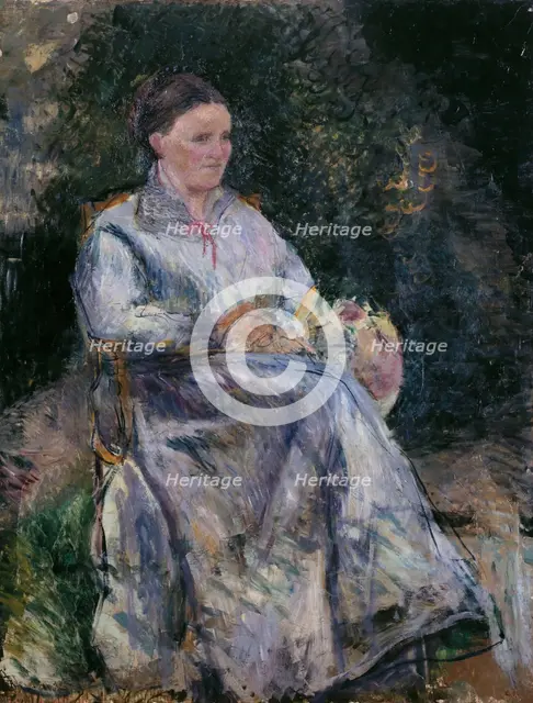 Julie Pissarro au jardin, c.1874. Creator: Camille Pissarro.