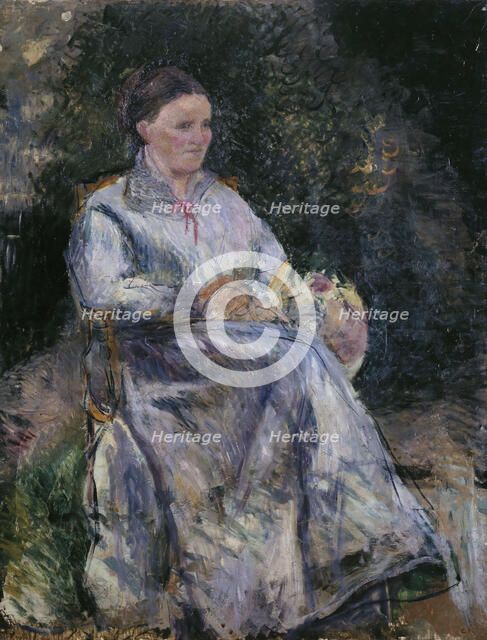 Julie Pissarro au jardin, c.1874. Creator: Camille Pissarro.