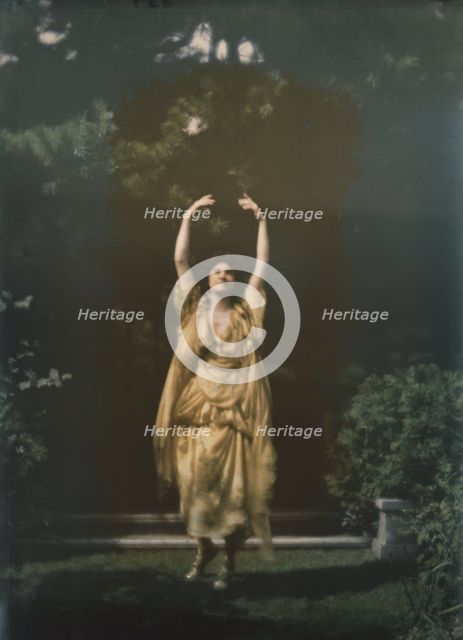 Juliet Barrett Rublee as Tacita the dryad, a character in Percy MacKaye's play Sanctuary..., 1913. Creator: Arnold Genthe.