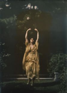 Juliet Barrett Rublee as Tacita the dryad, a character in Percy MacKaye's play Sanctuary..., 1913. Creator: Arnold Genthe