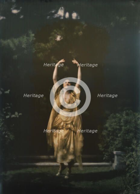 Juliet Barrett Rublee as Tacita the dryad, a character in Percy MacKaye's play Sanctuary..., 1913. Creator: Arnold Genthe.