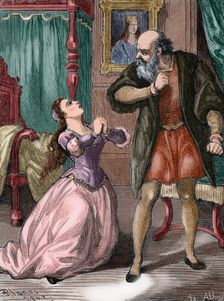 Juliet begs her father's pardon, 1868. Creator: Alba