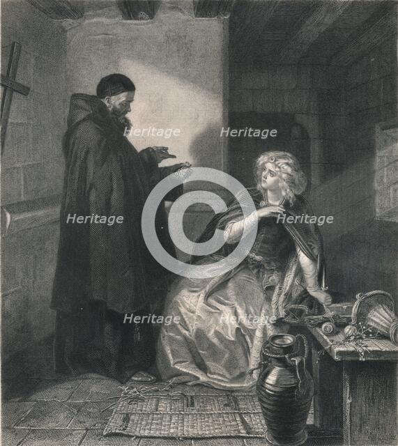 Juliet in the Cell of Friar Lawrence, 1867. Artist: Herbert Bourne