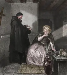 Juliet in the Cell of Friar Lawrence, 1867. Artist: Herbert Bourne