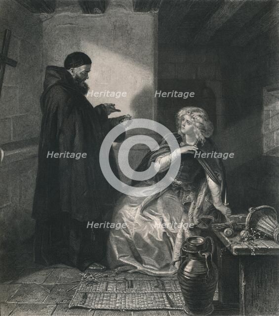 'Juliet in the Cell of Friar Lawrence (Romeo and Juliet)', c1870. Artist: Herbert Bourne.