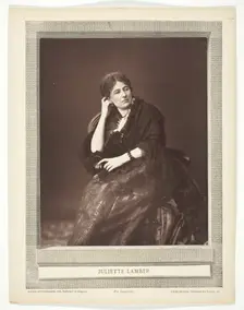 Juliette Lamber, [French feminist writer], c. 1876. Creator: Ferdinand J. Mulnier
