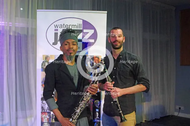 Julien Stella and Bastien Weeger, NoSax NoClar, Watermill Jazz Club, Dorking, Surrey, May 2024. Creator: Brian O'Connor.