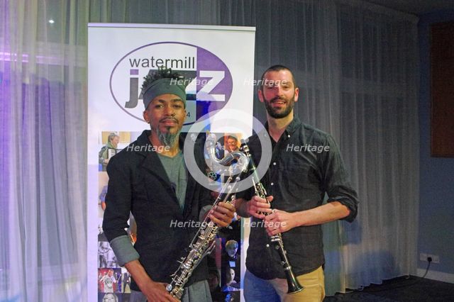 Julien Stella and Bastien Weeger, NoSax NoClar, Watermill Jazz Club, Dorking, Surrey, May 2024. Creator: Brian O'Connor.
