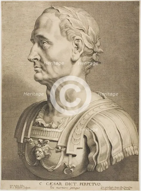 Julius Caesar, Perpetual Dictator, from Twelve Famous Greek and Roman Men, c. 1633. Creator: Boetius Adams Bolswert.