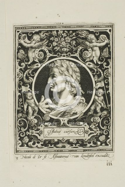 Julius Caesar, plate three from The Nine Worthies, 1594. Creator: Nicolaes de Bruyn.