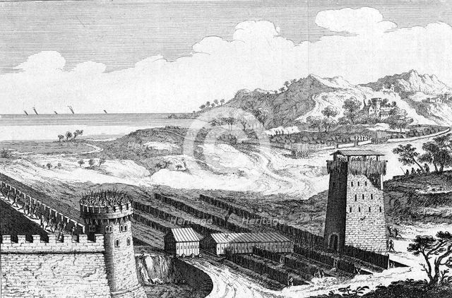 Julius Caesar's siege of Marseilles, 49 BC (18th century). Artist: Unknown