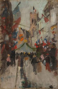 July 14th in Dieppe, probably between 1894 and 1898. Creator: Frits Thaulow