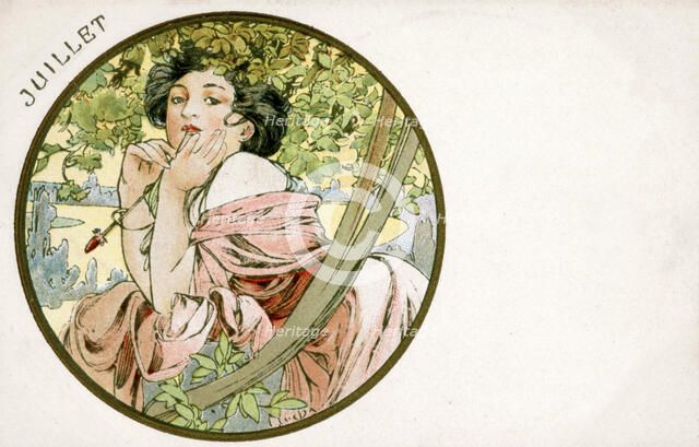 'July', 1900. Artist: Alphonse Mucha