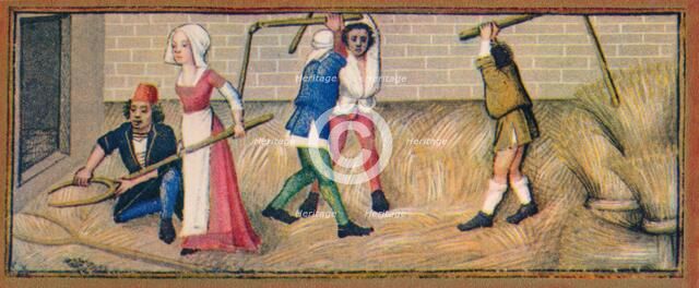 July - threshing, 15th century, (1939). Creator: Robinet Testard.