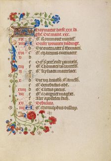 July Calendar Page; Book of Hours, after 1460. Creator: Unknown