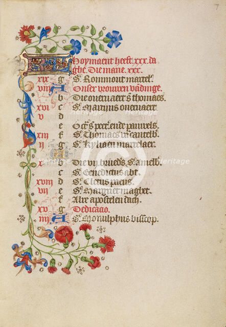 July Calendar Page; Book of Hours, after 1460. Creator: Unknown.
