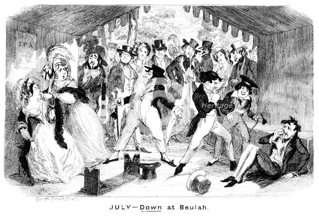 'July - Down at Beulah', c1840s.Artist: George Cruikshank