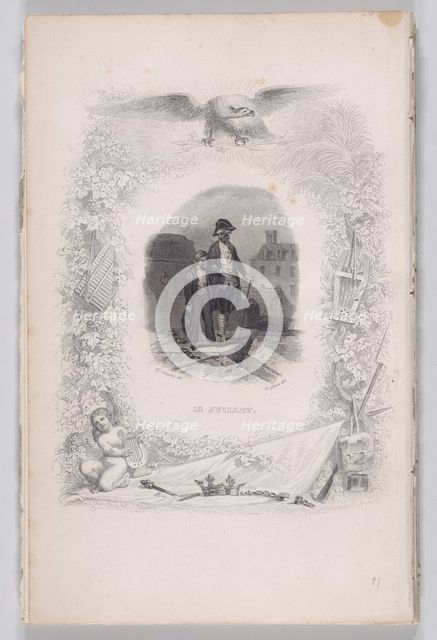July Fourteenth from The Songs of Béranger, 1829. Creator: Melchior Péronard.