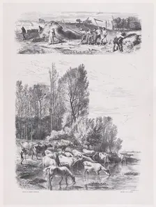 July from Album of Rustic Subjects, 1859. Creator: Jacques-Adrien Lavieille