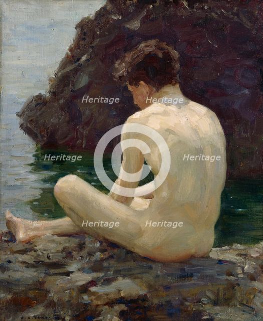 July Sun, 1913. Creator: Henry Scott Tuke.
