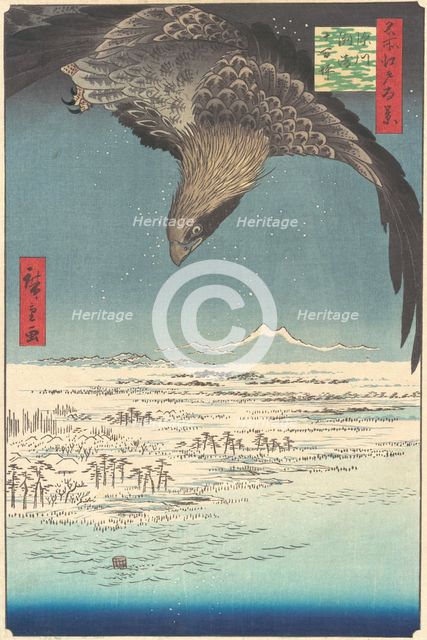 “Jumantsubo Plain at Fukagawa Susaki,” from the series One Hundred Famous Views of Edo (Me..., 1856. Creator: Ando Hiroshige.