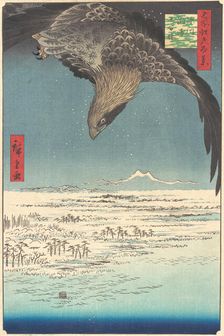 Jumantsubo Plain at Fukagawa Susaki, from the series One Hundred Famous Views of Edo (Me..., 1856. Creator: Ando Hiroshige