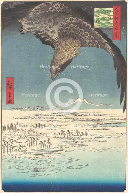 “Jumantsubo Plain at Fukagawa Susaki,” from the series One Hundred Famous Views of Edo (Me..., 1856. Creator: Ando Hiroshige.