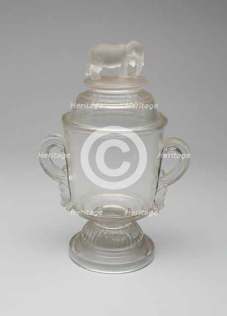 Jumbo/Elephant covered dish, 1883/5. Creator: Canton Glass Company.