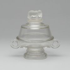 Jumbo/Elephant pattern covered butter dish, 1883/5. Creator: Canton Glass Company