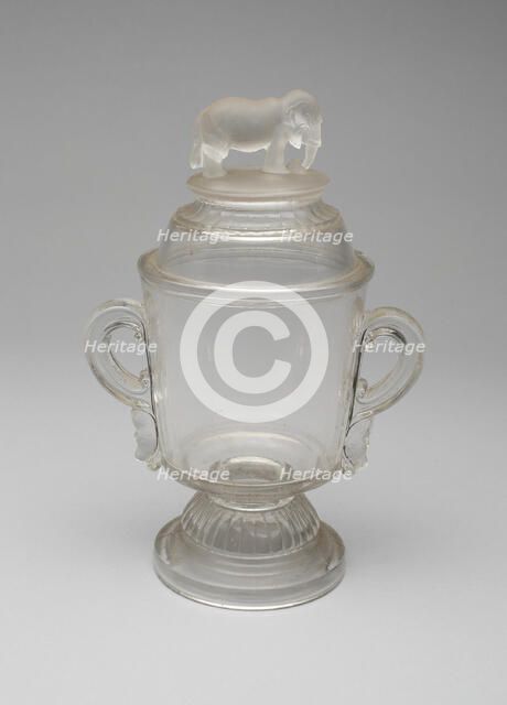 Jumbo/Elephant covered dish, 1883/5. Creator: Canton Glass Company.