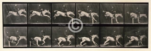 Jumping a hurdle, 1872-1885. Creator: Eadweard J Muybridge.