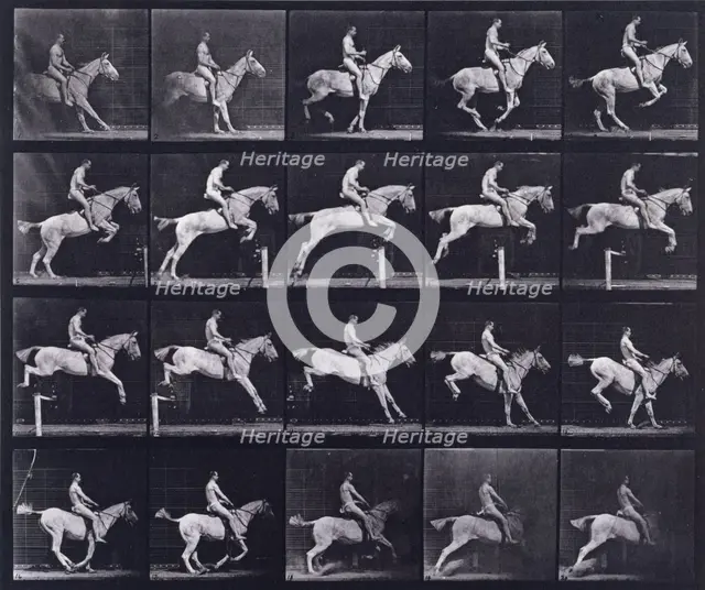 Jumping a hurdle, 1872-1885.   Creator: Eadweard J Muybridge.