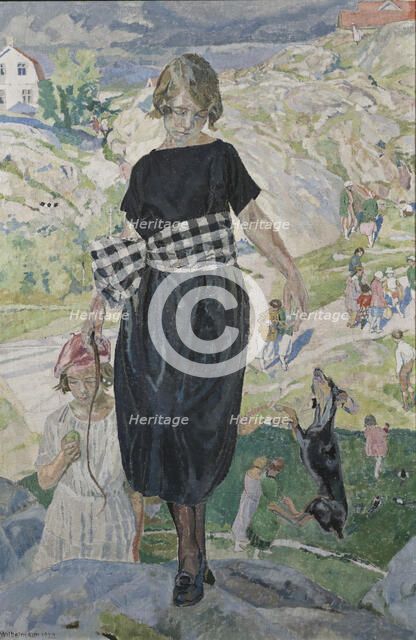 Jumping Dog, 1920. Creator: Carl Wilhelmson.