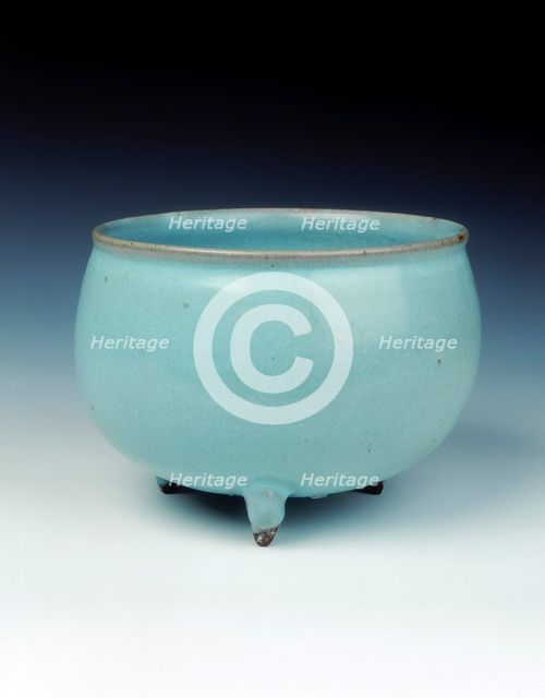 Jun stoneware tripod jar, Northern Song dynasty, late 11th-early 12th century. Creator: Unknown.