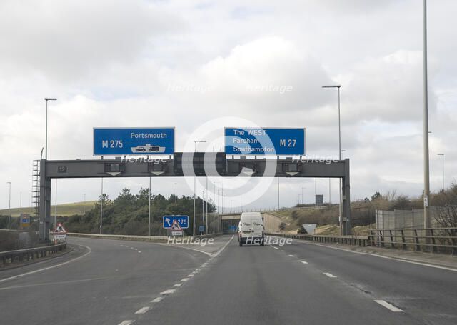 Junction 12 Westbound on M27 in Hampshire