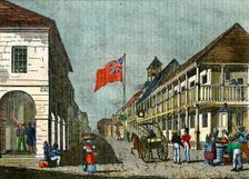 Junction of Harbour Street and King Street, Kingston, Jamaica, c1835