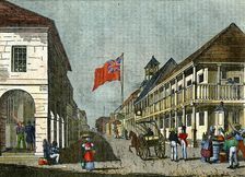 Junction of Harbour Street and King Street, Kingston, Jamaica, c1835