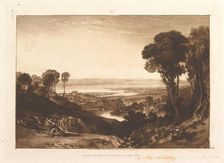 Junction of Severn and Wye (Liber Studiorum, part VI, plate 28), June 1811. Creator: JMW Turner