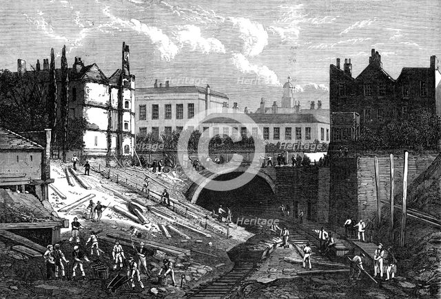 Junction of the St. John's Wood and Metropolitan Railways at Baker-Street, 1868. Creator: Unknown.