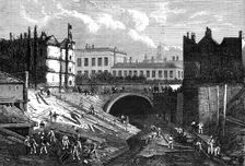 Junction of the St. John's Wood and Metropolitan Railways at Baker-Street, 1868. Creator: Unknown