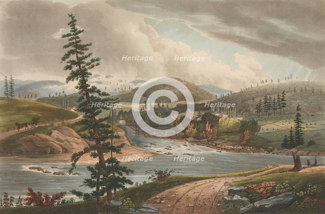 Junction of the Sacandaga and Hudson Rivers (No. 2 of The Hudson River Portfolio), 1821-22. Creator: John Hill.