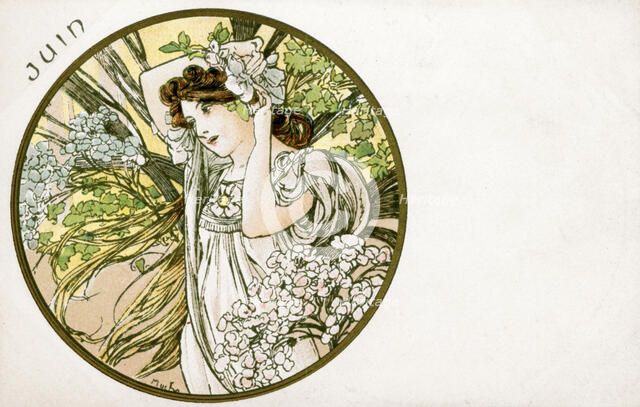 'June', 1900. Artist: Alphonse Mucha