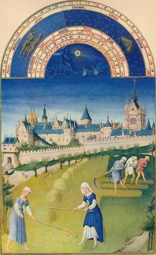 June - the palace and the Sainte-Chapelle, 15th century, (1939). Creators: Hermann Limbourg, Jean Limbourg, Paul Limbourg, Jean Colombe