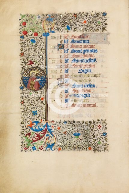 June Calendar Page: Saint John the Baptist; Book of Hours, about 1440-1450. Creator: Workshop of the Bedford Master.